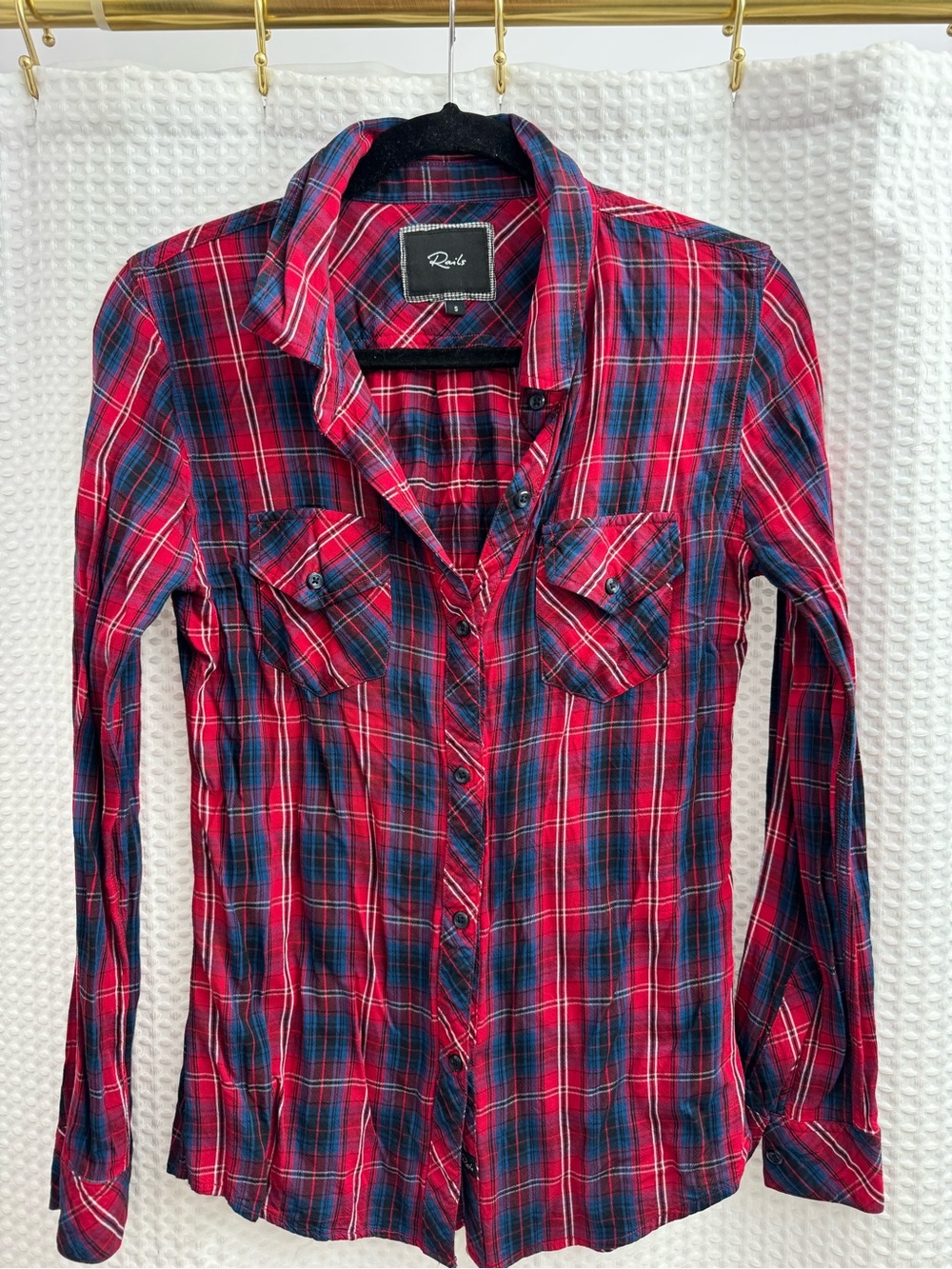 Rails Red & Navy Plaid Button-Down Shirt
